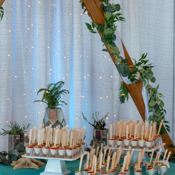 Dessert table for an event at Texas State Aquarium