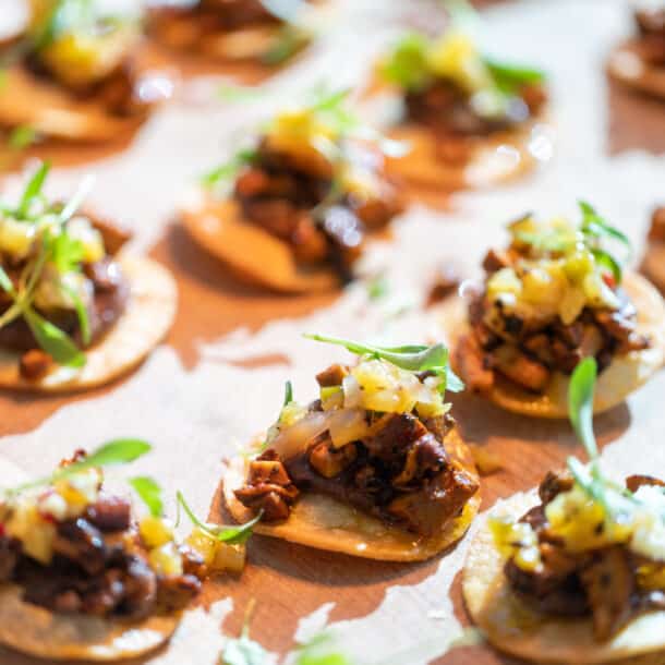 Catered appetizer for a Texas State Aquarium event