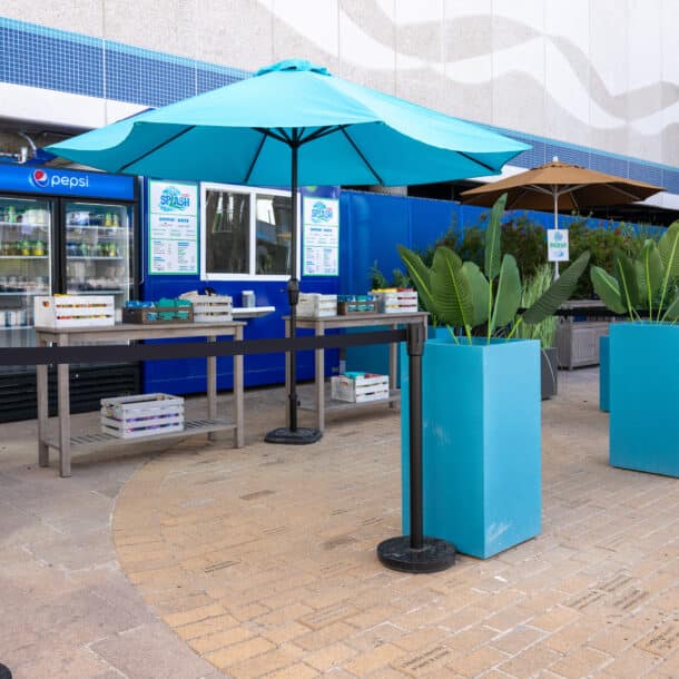 Snack and drink options available at the H-E-B Splash Park at the Texas State Aquarium