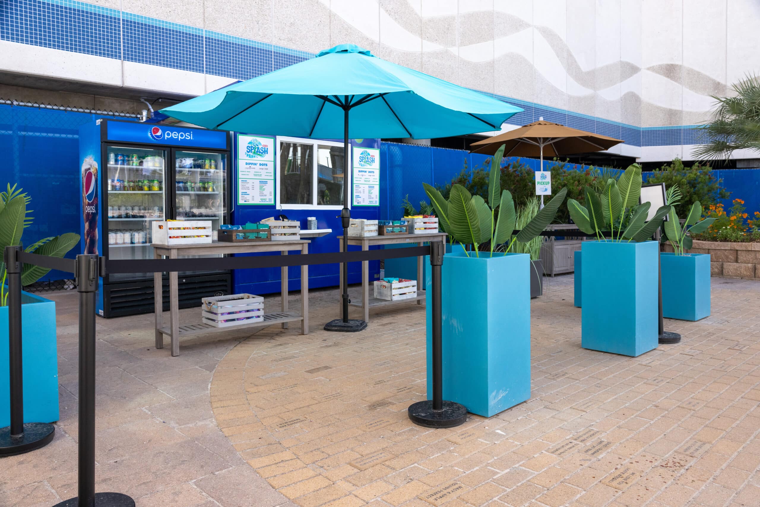Snack and drink options available at the H-E-B Splash Park at the Texas State Aquarium