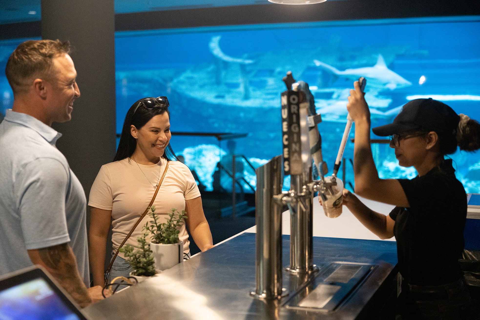 Family getting adult drink