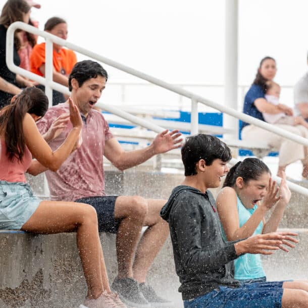 Crowd enjoying the show at the Texas State Aquarium