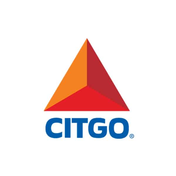 The CITGO logo featuring a red and orange three-dimensional triangle above the bold blue text CITGO on a white background.