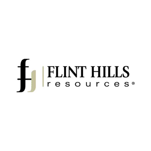 Flint Hills Resources logo featuring stylized lowercase f and h symbols to the left, with FLINT HILLS resources written in bold and regular fonts on a white background.