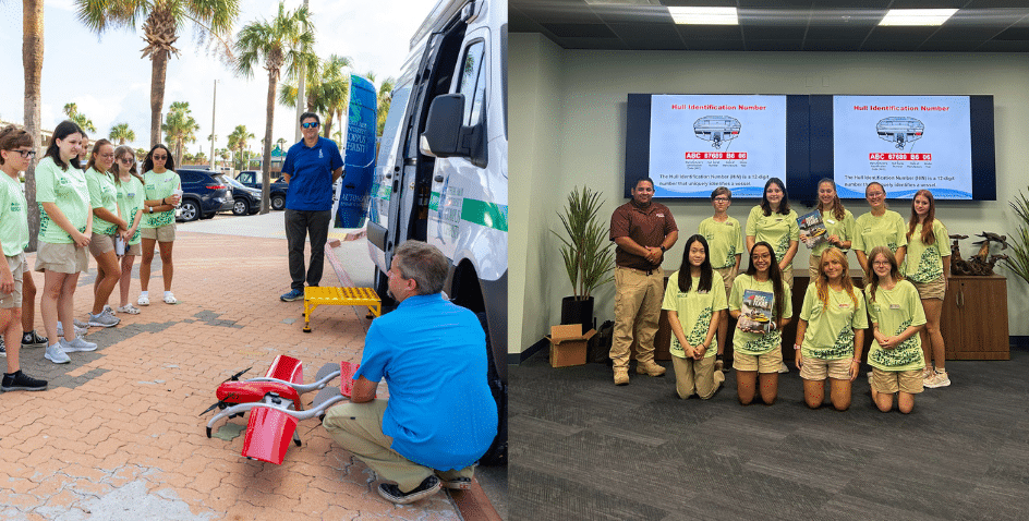 Image 6: Texas A&M University-Corpus Christi - Autonomy Research Institute – Drone tech, engineering, and mission command operations. Image 7: Texas A&M AgriLife Extension Service Nueces County FCH – Boater safety course completion and certification